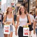 24 Pcs Coquette Pink Bow Paper Gift Bags Cherry Bow Birthday Party Favor Goodie Candy Bags with Handles for Bridal Engagement Party Supplies 8.3 x 5.9 x 3.1 in