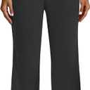 Dress Pants Women High Waisted, Straight Business Casual Trousers Stretchy Work Slacks with Pockets (Black, XXL)