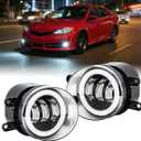 Upgrade LED Fog Light Assembly Fit For Toyota Camry(2007-2014),For Toyota Venza(2009-2016),6000K White Front Bumper LED Driving Lamps Assembly Driver and Passenger Side