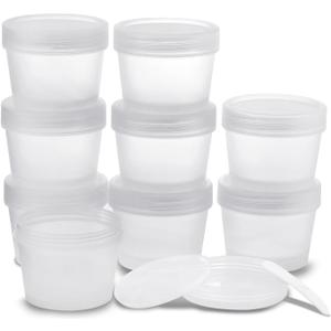 LONGWAY 3.4oz/100ml Empty Leakproof Cosmetic Pot JarsWide-Mouth Plastic Mask Container with Dome Lids for Beauty Products, DIY Slime Making or Travel Storage MakeUpClear