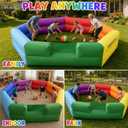 Inflatable Gaga Ball Pit- 7-Sided Arena with Built-in Blower, Unique Heptagon Design for Non-Stop Play, Portable for Backyard, Park & Family Games (Multicolor, 15FT)