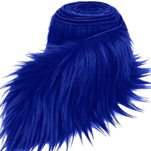 Royal Blue 6x60Inch Faux Fur Shaggy Plush Faux Fur, Fabric Precut Strips Fluffy Fuzzy Faux Fur, Craft Beard Hair, Beard Miniature Dolls Rugs Mats Gift, Winter Halloween Christmas Costume Party Decor