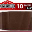 Felt Furniture Pads X-PROTECTOR - 10 Pack Premium 8”x6” Heavy Duty 1/5” Felt Sheets! Cut Furniture Felt Pads for Furniture Feet You Need – Best Furniture Pads for Hardwood Floors! Brown
