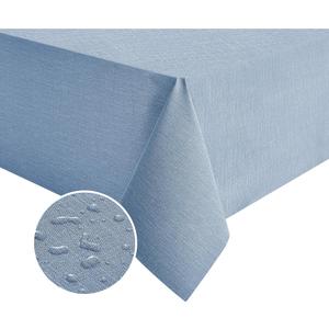 NLMUVW Square Vinyl Tablecloth 100% Waterproof Oil Proof Spill Proof PVC Table Cloth Wipe Clean Table Cover for Kitchen Dining Picnic, 54 x 54 inch, Blue