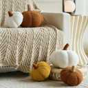 Pumpkin Pillows, Decorative Throw Pillows for Couch Bed, Fall Pillow Home Decor for Bedroom Living Room, Halloween Fall Room Dcor (Yellow, 8.6 Inches)