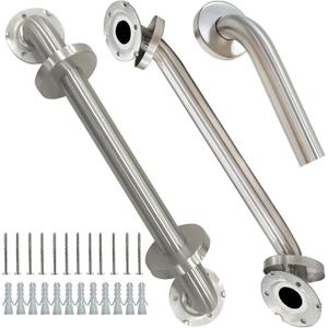 2 Pack Grab Bars for Bathroom, 24 Inch Chrome Stainless Steel Shower Grab Bar, 304 Stainless Steel Safety Grab Bar for Bathtubs and Showers, 500lbs Support Shower Bar for Seniors for Gifts