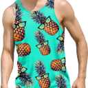 Goodstoworld Mens 3D Tank Top Novelty Graphic Breathable Quick Dry Sleeveless Beach Shirt (Large, A2-pineapple 01)