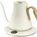 INTASTING Gooseneck Electric Kettle, 1 Temperature Control, Stainless Steel Inner, Quick Heating, for Pour Over Coffee, Brew Tea, Boil Hot Water, 1500W/0.9L (Morandi White)