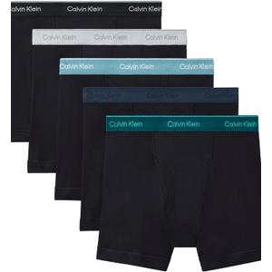 Calvin Klein Men's Underwear Cotton Classics 5-Pack Boxer Brief (Black Bodies W/ Ink, Zoni Beach, Turf, Micro Chip, Black Wbs), Size S