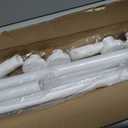 MEXAU 2 Pack White Tension Curtain Rods 41-126 In Extra Long Outdoor Patio Curtain Rods No Drilling Adjustable Heavy Duty Tension Rods for Windows Bathroom Living Room Curtains, Rod Diameter 1.26In