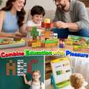 Farm Animal Magnetic Building Blocks Travel Toys, 35PCS Magnetic Cubes for Kids 3-8, Portable STEM Building Tiles with Metal Storage Box, Toddler Learning Toys for Ages 3-5Fun Gifts, Classroom Prizes