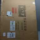 Cork Board, 46x30 Inch Wood Framed Bulletin Board with Gray Fabric