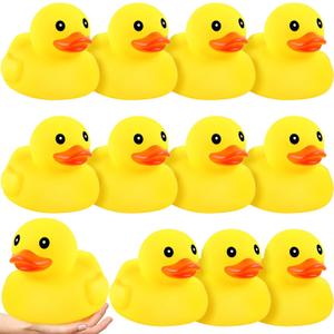Deekin 6 Pcs Large Yellow Rubber Ducks Bulk Large Duck Squeak Rubber Bathtub Floating Bath for Birthday Party Decoration Gift Swimming Pool (7 Inch)