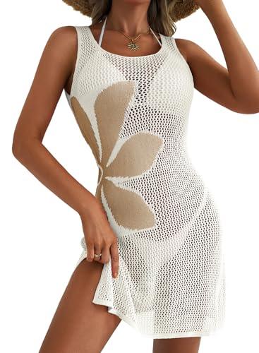 Dokotoo Coverups for Bathing Suit Cover Ups Up Swimwear Summer Swimsuit Coverup for Women Fashion Clothing Spring 2026 Trendy Womens Beach Vacation Clothes Swim Tank Dress Cruise Outfits Casual White, Small