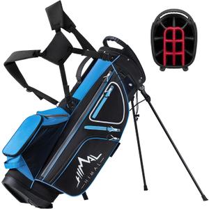 GoHimal 14 Way Golf Stand Bag, Golf Bags for Men with Stand, Top Dividers Ergonomic with 10 Pockets Golf Club Bags