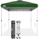EAGLE PEAK Pop Up Canopy Tent with Wheeled Carry Bag, 8 Stakes, 4 Ropes, Easy Set Up Tent Canopy, 8x8 ft, Green