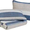 Nautica - Queen Quilt Set, Soft & Breathable Cotton Bedding with Medium Weight Feel, Reversible 3 Piece Bed Set with Matching Pillowcases (Ridgeport Denim)