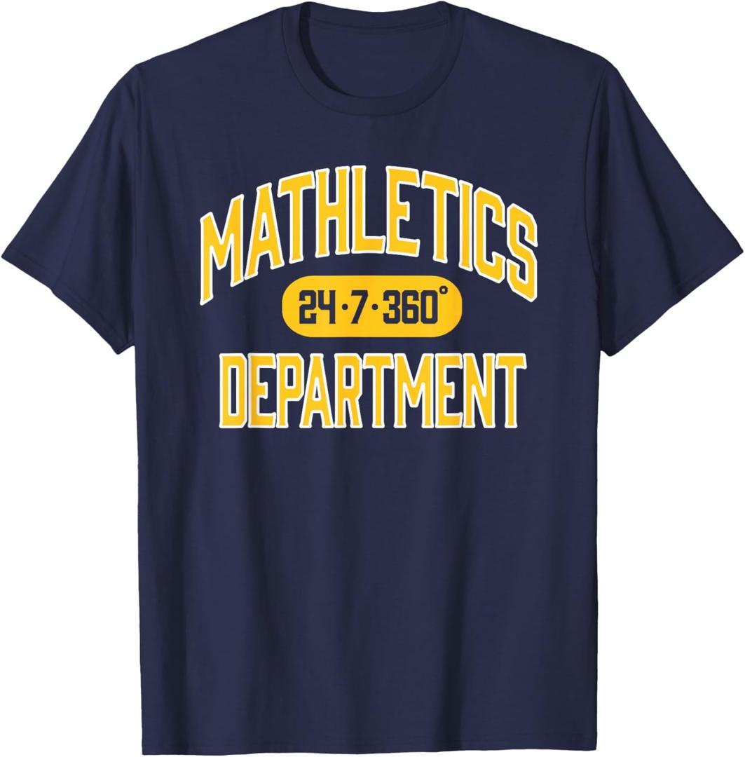 Funny Mathlete Tshirt 24/7/360 degrees Shirt for Students T-Shirt, S