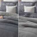 Bedsure Queen Comforter Set - Cooling and Warm Bed Set, Dark Grey Reversible Bedding for All Season, 3 Pieces, 1 Queen Size Comforter (88"x88") and 2 Pillow Cases(20"x26")