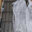 Pamapic 8504 Patio Dining 7 Piece, Outdoor Wicker Furniture Set for Backyard Garden Deck Poolside/Iron Slats Table Top, Removable Cushions, 7 Pack, Beige