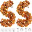 Thanksgiving Garland,2-Pack 6FT Thankgiving Decorations for Home, Perfect for Mantels,Thanksgiving & Autumn Decor,Indoor & Outdoor Fall Decorations for Home,Patio,and More