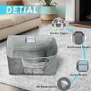 WFK handbag 4-piece set, foldable thick fabric storage bag, used for organizing bedrooms, wardrobes, and wardrobes; Can store clothes, blankets, plush toys, gray (Grey)