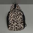 Crossbody Bags for Women Men Trendy Sling Bag Bakpack Casual Chest Bag with Convertible Shoulder Strap (Medium, Leopard)