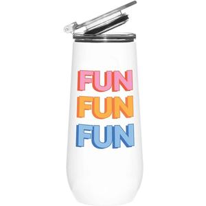 Slant Collections Stainless Steel Champagne Drink Tumbler, 12-Ounce, Fun Fun Fun
