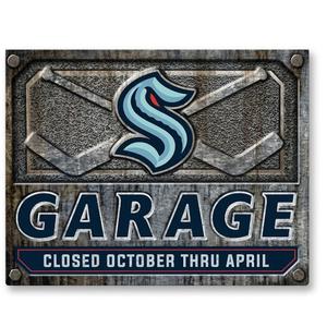Seattle Kraken Customizable Garage Closed Sign, 16"×12"