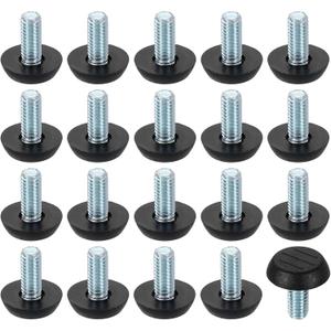 uxcell 20Pcs 5/16" Thread Furniture Feet Levelers, 23x19mm Adjustable Leveling Table Feet, Screw on Furniture Glide Leveling for Chair Stool Legs, Black