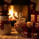 Mud Pie Mini Christmas Cookie Jar, Snowman, 5" x 3 1/4"