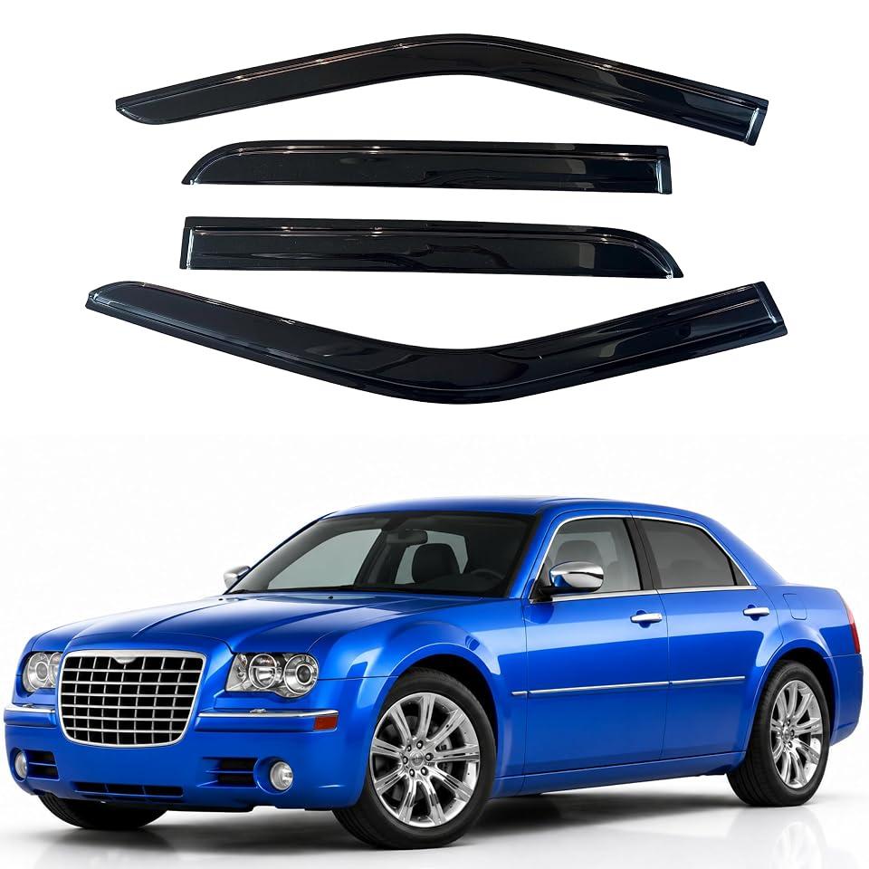 IG Window Visors Fit for 2011-2023 Chrysler 300, Out-Channel Rain Guards Vent Wind Deflectors 4PC, Car Accessories for 11-23 Chrysler 300 (Excludes Touring Model)
