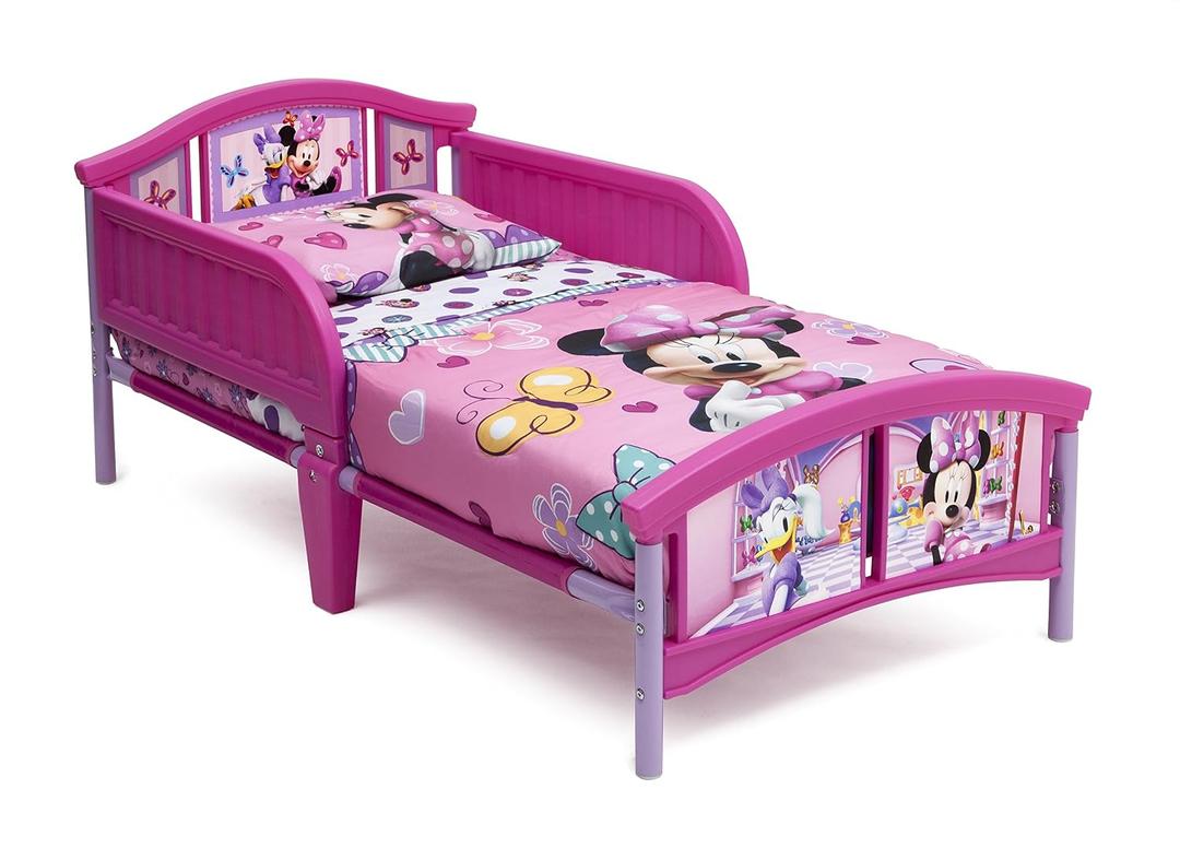 Delta Children Plastic Toddler Bed, Disney Minnie Mouse, 53.94 L x 29.13 W x 26.18 H Inches