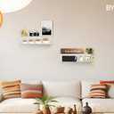 Clear Acrylic Floating Shelves - 2 Tier Wall Mounted Bathroom Organizer Set of 2 (15") - Space Saving Display Shelf for Makeup, Skincare, Kitchen Spices, & Home Decor