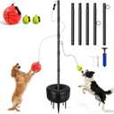 Tetherball Set with Tetherball Ball and Rope 5-Prong Ground Anchor,20kg Water Weight Bag & Adjustable Height Pole Outdoor Backyard Lawn Park Rope Ball Game for Family Dogs