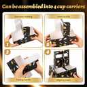 Potchen 30 Pcs 2026 Graduation Gifts 2 Cup Drink Carrier with Handle Disposable Coffee Cup Holder with Cotton Rope for High School Graduation Party Favors(Black)
