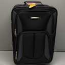 Rockland Fashion Softside Upright Luggage Set, Black/Gray, 2-Piece (14/19) (2-Piece Set (14/19))