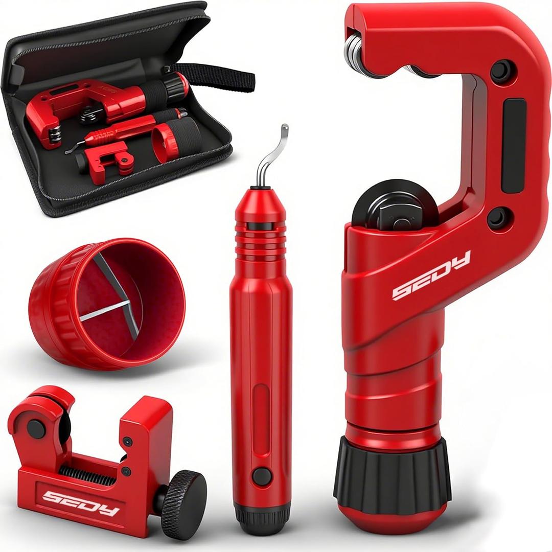 Ultimate Tube Cutter Set - Heavy Duty Pipe Cutter 3/16"-2" OD, Mini Tube Cutter 1/8"-7/8", Deburring Tool - for Copper, Aluminum, PVC Pipes - High-Quality Cutting & Deburring Tools for Professionals