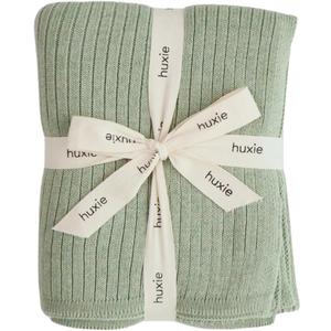 Knitted Organic Cotton Baby Blanket- Swaddle Blanket, 30" x 40" Soft Receiving Blanket for Newborn (Roman Green)