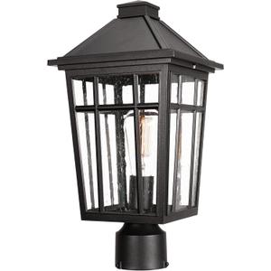 Darkaway Large Outdoor Post Lights Lamp Post Light Fixture, 17inch Waterproof Aluminum Post Lamp with Glass, Fence Deck Lighting for Garden, Patio, Pathway, Large-1 Pack, Black