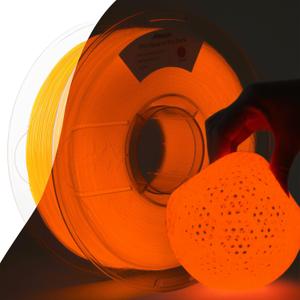 AMOLEN 95A TPU 3D Printer Filament, 1.75mm Glow in The Dark Orange, Soft TPU Flexible 3D Printing Filament, Best with UV Lamps, 1kg Spool, Dimensional Accuracy +/- 0.02 mm, Fit Most 3D Printers
