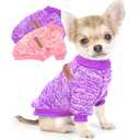 Dog Sweater for Small Dogs Girl Winter Dog Clothes Fleece Puppy Sweaters Warm Thick Pet Sweatshirt Outfit Small Dog Sweater for Boy Dogs and Cat,XS, Purple