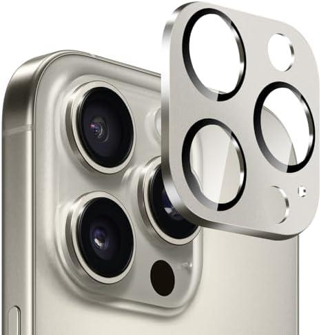 SAHARA Ultra-Strong Camera Lens Protector for iPhone 16 Pro / 16 Pro Max (2-Pack), Scratch-Resistant Tempered Glass, HD Clear, Anti-Fingerprint, Easy Install, Natural Titanium (ZD00163)