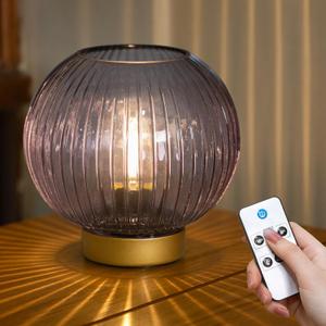 ULAROOM Battery Operated Lamp with Remote Control, Cordless Table Lamps with Timer & Replaceable LED Blub, Portable Dimmable Brightness Small Lamp for New Home Gift Decorative Corner Bedroom (Purple)