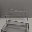 Mind Reader Accessory Organizer, Supply Storage, Makeup, Office, Kitchen, Metal Mesh, 8.25"L x 12.5"W x 12.5"H, Silver