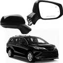 Dasbecan Passenger Side Mirror Compatible With 2021-2025 Toyota Sienna w/Manual Folding, Power Heated Glass, Blind Spot Right Mirror Black Replace#8791508040 TO1321426 (6Pins)