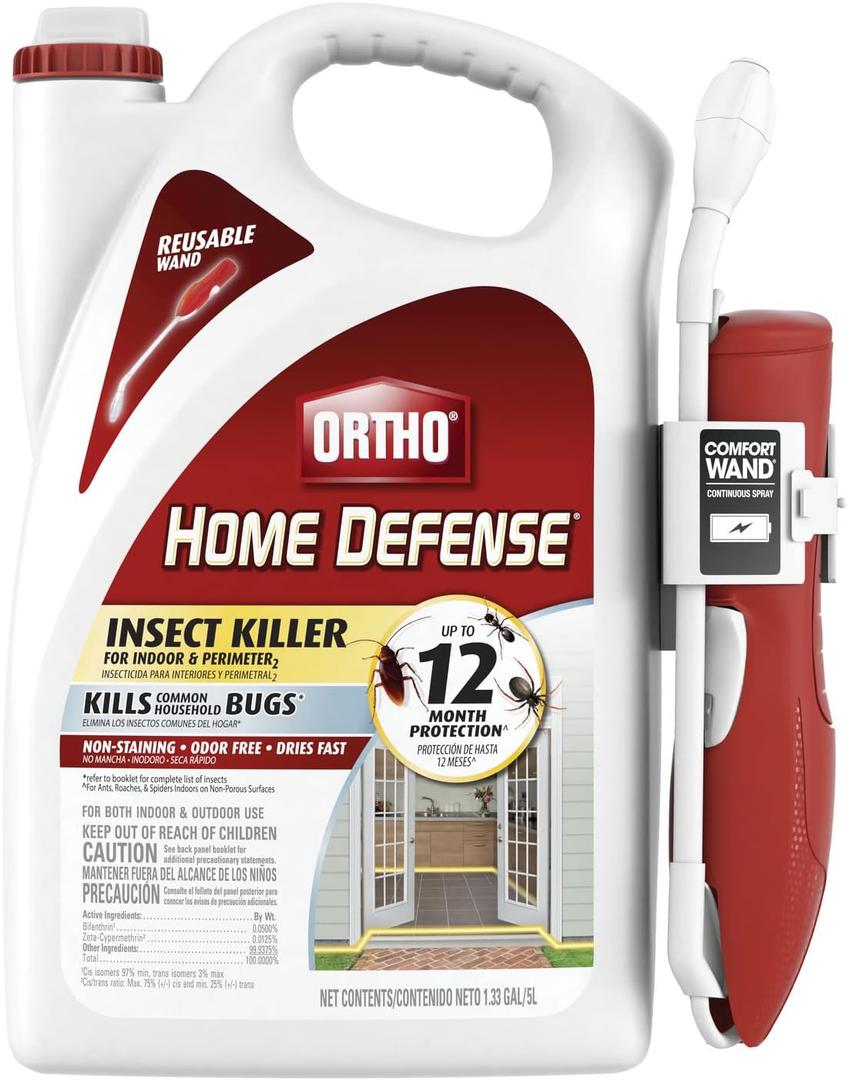 Ortho Home Defense Insect Killer for Indoor and Perimeter2 with Comfort Wand, Controls Ants, Roaches, Spiders and More, 1.33 gal Ortho Home Defense Insect Killer for Indoor and Perimeter2 with Comfort Wand, Controls Ants, Roaches, Spiders and More, 1.33 gal