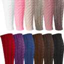Geyoga 12 Pairs Women Leg Warmers for Winter, Cable Knit Knee High 80s Plus Size Leg Warmers for Boot Yoga Socks Ballet Dance(Mixed Colors)