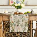 Artoid Mode Wood Wild Flowers Floral Spring Table Runner, Seasonal Summer Kitchen Dining Table Decoration for Home Party Decor 13x120 Inch