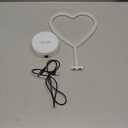 BHCLIGHT Pink Heart Neon Sign, Valentines Day LED Neon Light Battery Operated or USB Powered Valentines Pink Heart Lights, Table Lamp for Galentines Day Decorations, Wedding, Gifts for Women, Lover